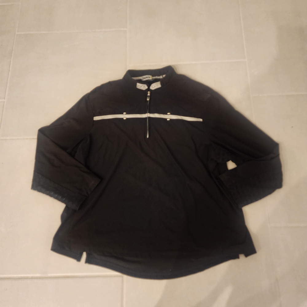 Jamie Sadock Black Long Sleeve Top with White Accents